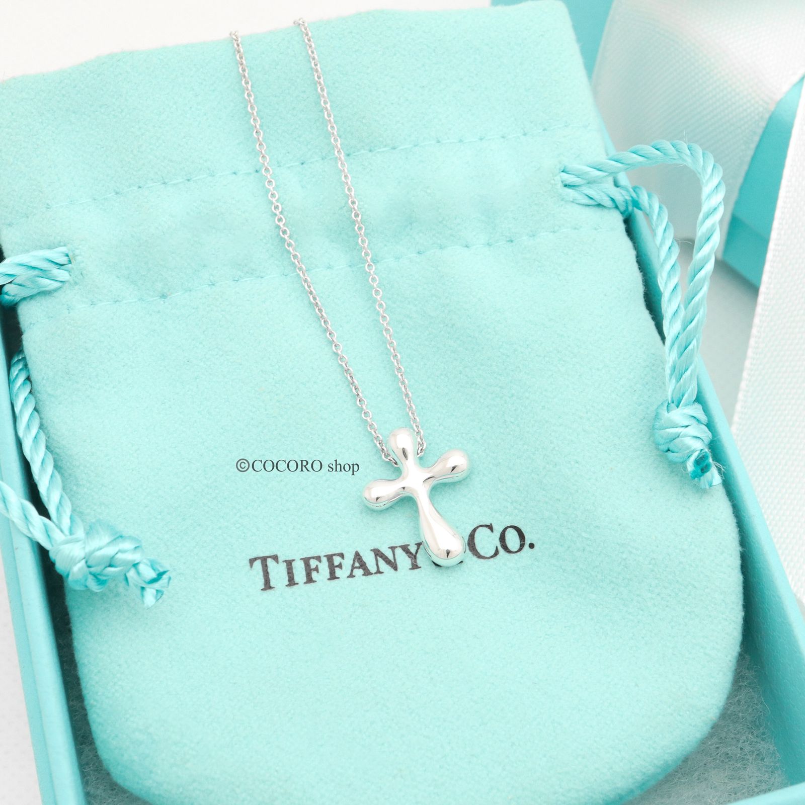 極美品】ティファニー TIFFANY&Co. エルサペレッティ スモール クロス 