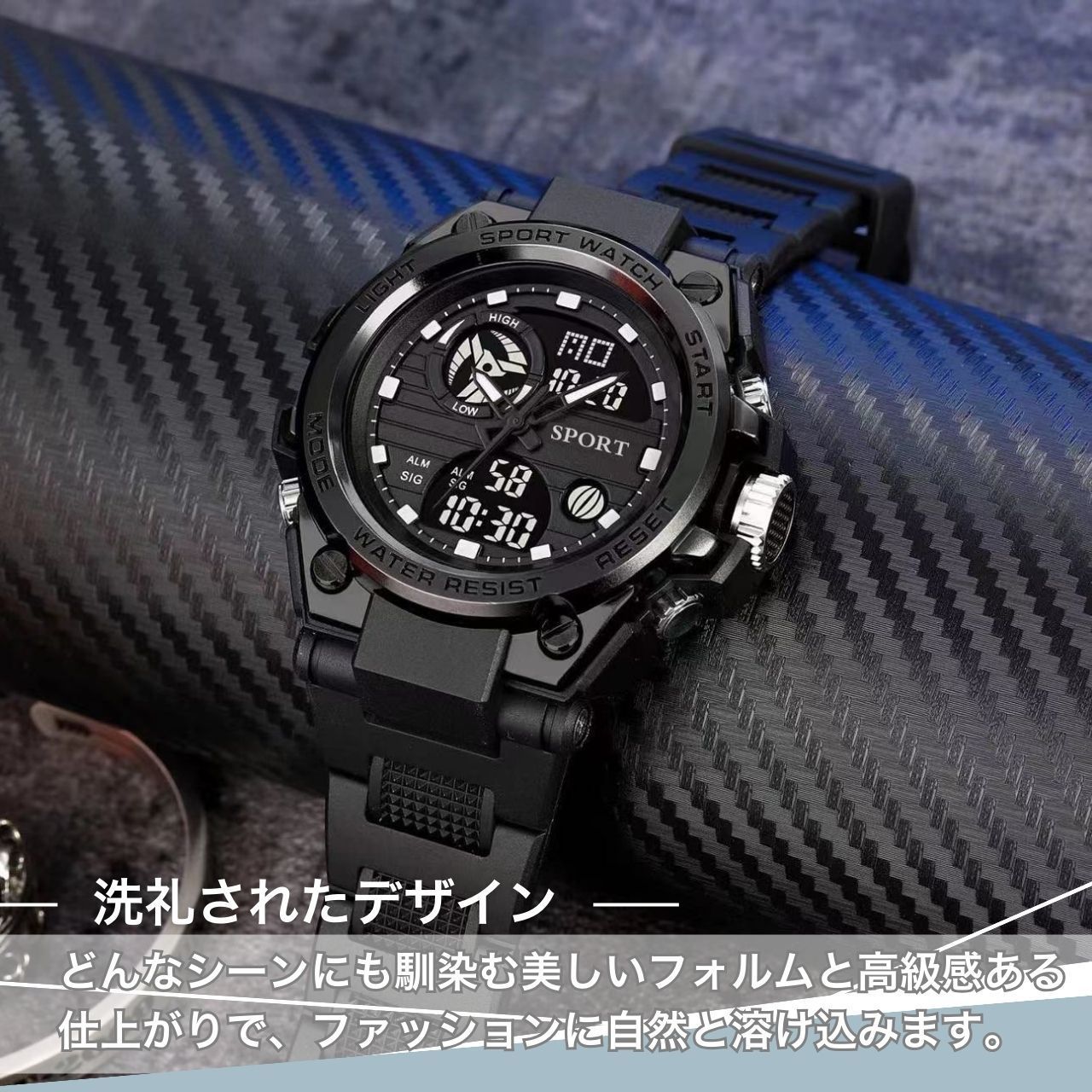 QUASTAR USB-10 デジタル腕時計 ブラック QUASTAR USB-10 デジタル