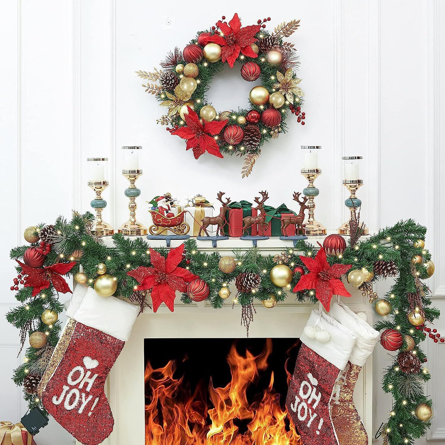 オーナメント クリスマス モール クリスマスリース 2.7m LED