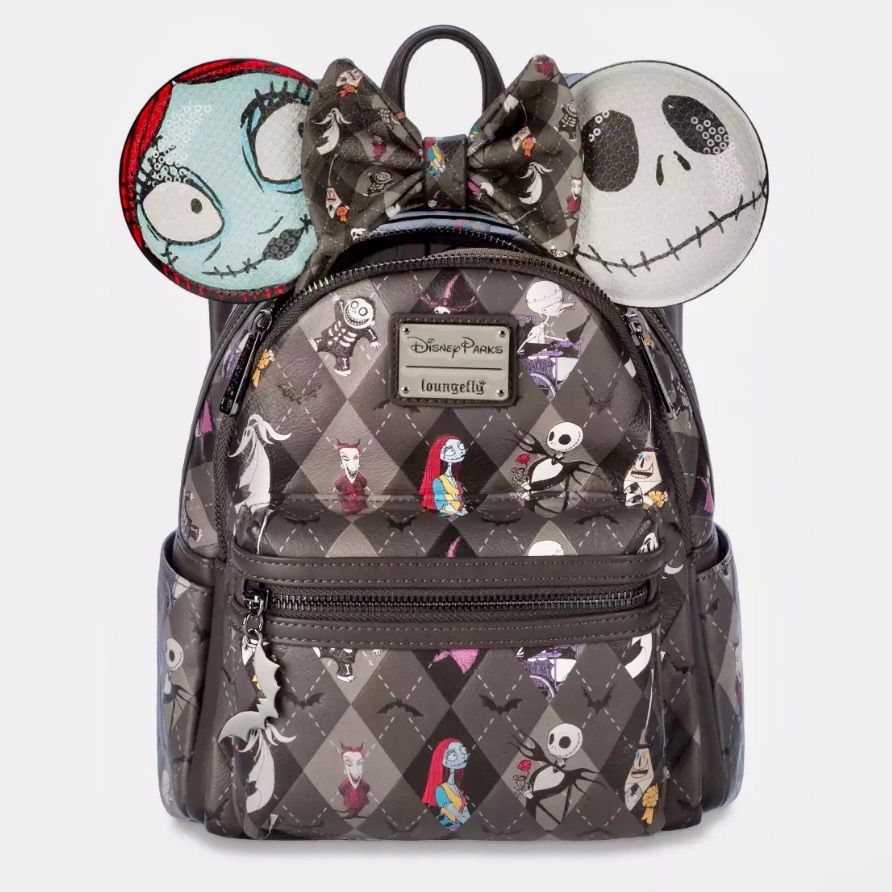 Disney × Loungefly ティム・バートン ナイトメアー・ビフォア・クリスマス リュックサック・バックパック アーガイル柄 TIM  BURTON'S THE NIGHTMARE BEFORE CHRISTMAS - メルカリ