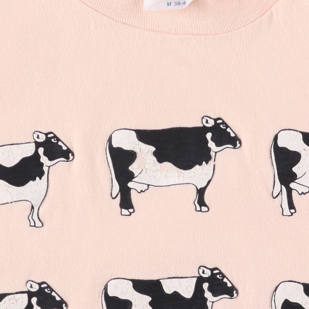 古着 80年代 ヘインズ Hanes BEEFY-T 青タグ 牛柄 アニマルTシャツ USA 