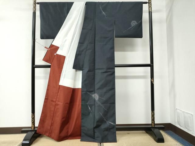 平和屋着物○訪問着 本場染大島紬 作家物 番傘 正絹 逸品 CAAW7209yc