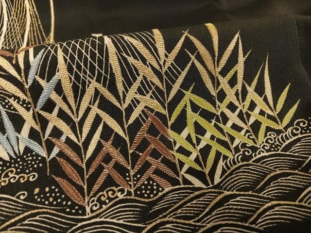 平和屋本店□極上 野口彦太郎 大彦三代目 江戸染繍友禅 訪問着 駒刺繍