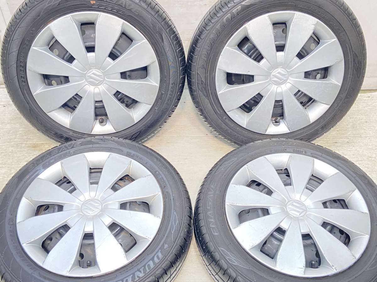 155/65R14  nダンロップ エナセーブ EC204 nスズキ純正  n14x4.5  100-4穴 n中古タイヤ サマータイヤ ホイールセット 4本セットn s14240410070