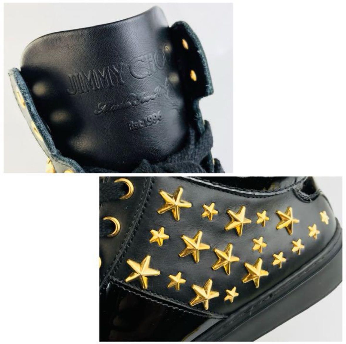 新品未使用☆JIMMY CHOO・ジミーチュウ メンズ レザー切替し スター 