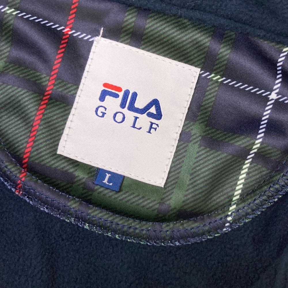 サイズ：L FILA GOLF フィラゴルフ  長袖 ジップジャケット 刺繍 チェック柄 グリーン系 [240101437886] ゴルフウェア メンズ ストスト サイズ：L FILA GOLF フィラゴルフ 長袖 ジップジャケット 刺繍