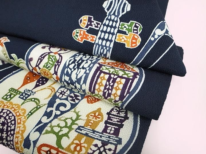 平和屋本店□極上 本場筑前博多織 草木染 手織工房 染匠：小森久 八寸