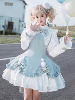 LT-185 豪華姫系 lolita 可愛 レトロ風 オリジナル jsk ロリータ ワンピース 美しい刺繍