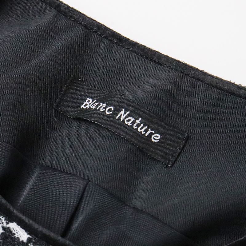 美品 ブランナチュール Blanc Nature ノーカラー ロングジャケット ...