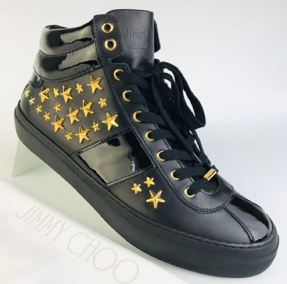 新品未使用☆JIMMY CHOO・ジミーチュウ メンズ レザー切替し スター 