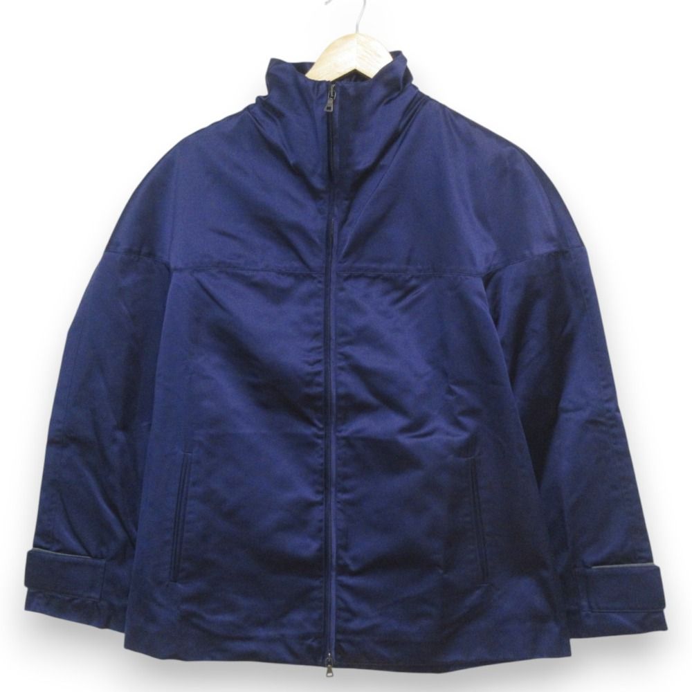 新品同様 PRADA プラダ シルク100％ スタンドカラー サテン