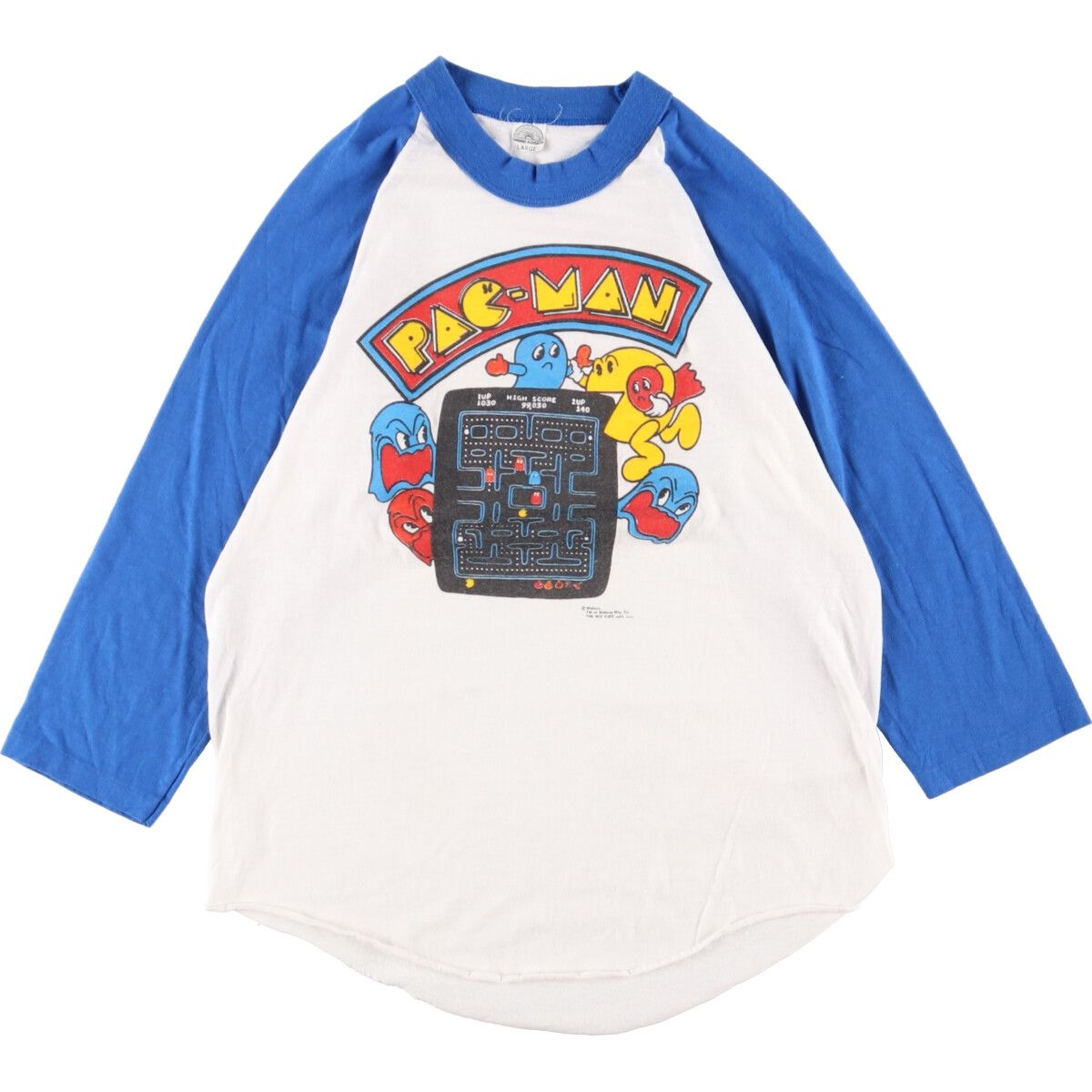 古着 80年代 GRAND ILLUSION PAC-MAN パックマン 七分袖 ラグラン 