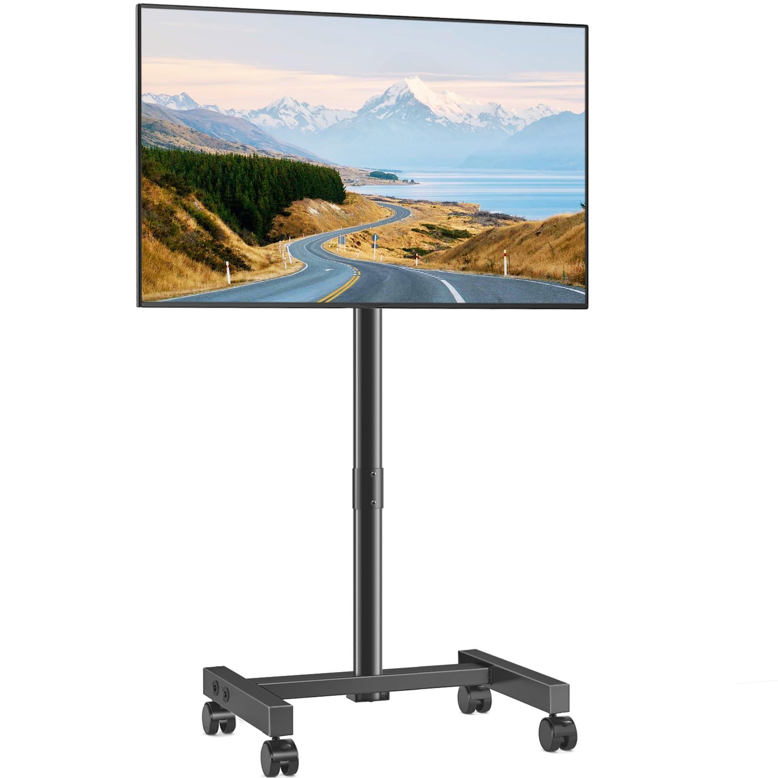 ブラック VESA20x20㎝ 耐荷重20kg テレビ台コンパクト型 キャスター