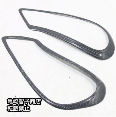 ポルシェ カイエン Cayenne 957 2007～2010年式 ブラックカーボンカーボンファイバー製 ヘッドライトカバー