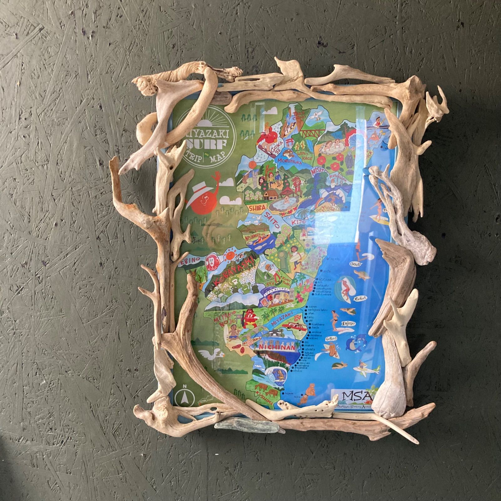 流木フレーム ≡MIYAZAKI SURF TRIP MAP≡ 宮崎サーフトリップマップ