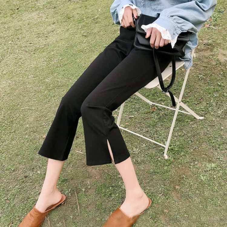 新品 ストレッチパンツ 伸縮性 スラックス スリット入り フレア 新品 ストレッチパンツ 伸縮性 スラックス スリット入り フレア