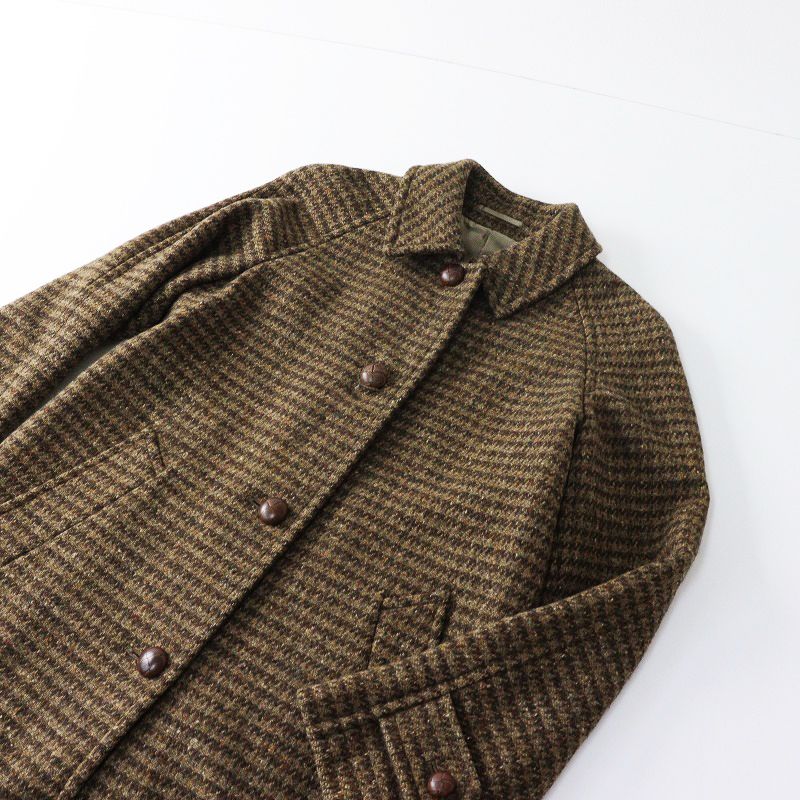 マーガレットハウエル　ツイードコート　ブラウン マーガレットハウエル MARGARET HOWELL ウールツイードステンカラー