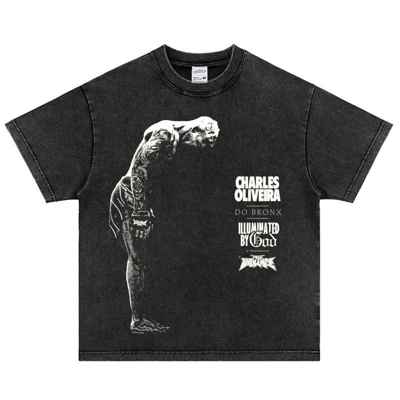 【UFC正規品•新品】チャールズ・オリベイラ ヴィンテージ加工TシャツXLサイズ チャールズ・オリベイラ UFC Charles Oliveira ヴィンテージ加工