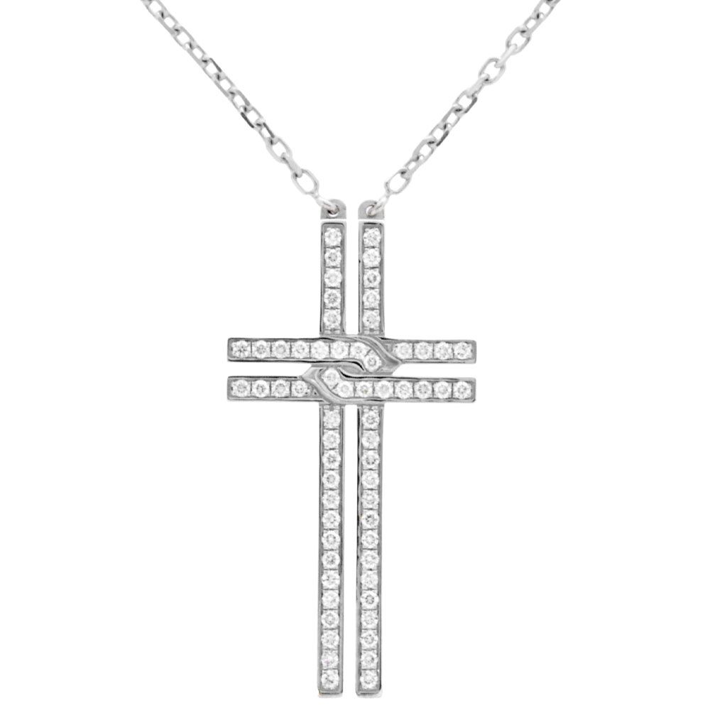 カルティエ Cartier クロス ネックレス ダイヤモンド K18WG 5.2g