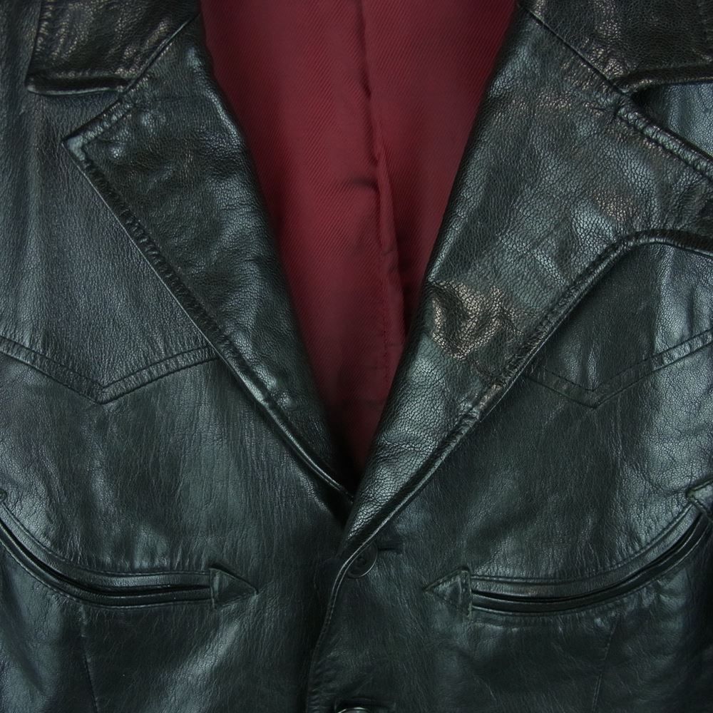 WESTRIDE ウエストライド GOATSKIN LEATHER CYCLE TAILORED JACKET ゴートスキン レザー サイクル  テーラード ジャケット ブラック系 38【中古】