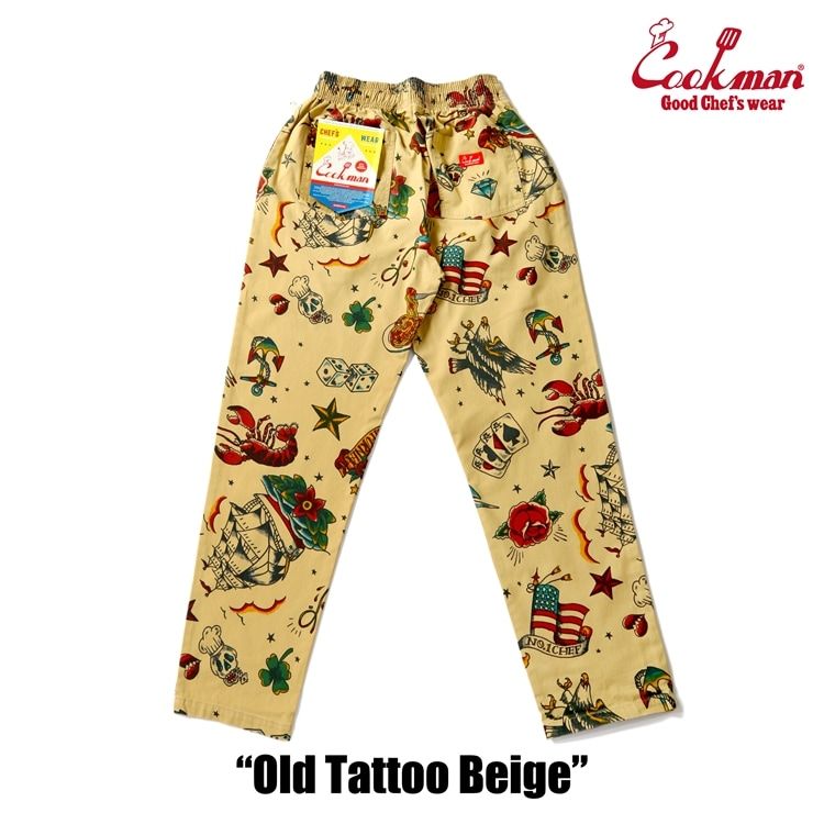 COOKMAN クックマン Chef Pants シェフパンツ Old Tattoo Beige