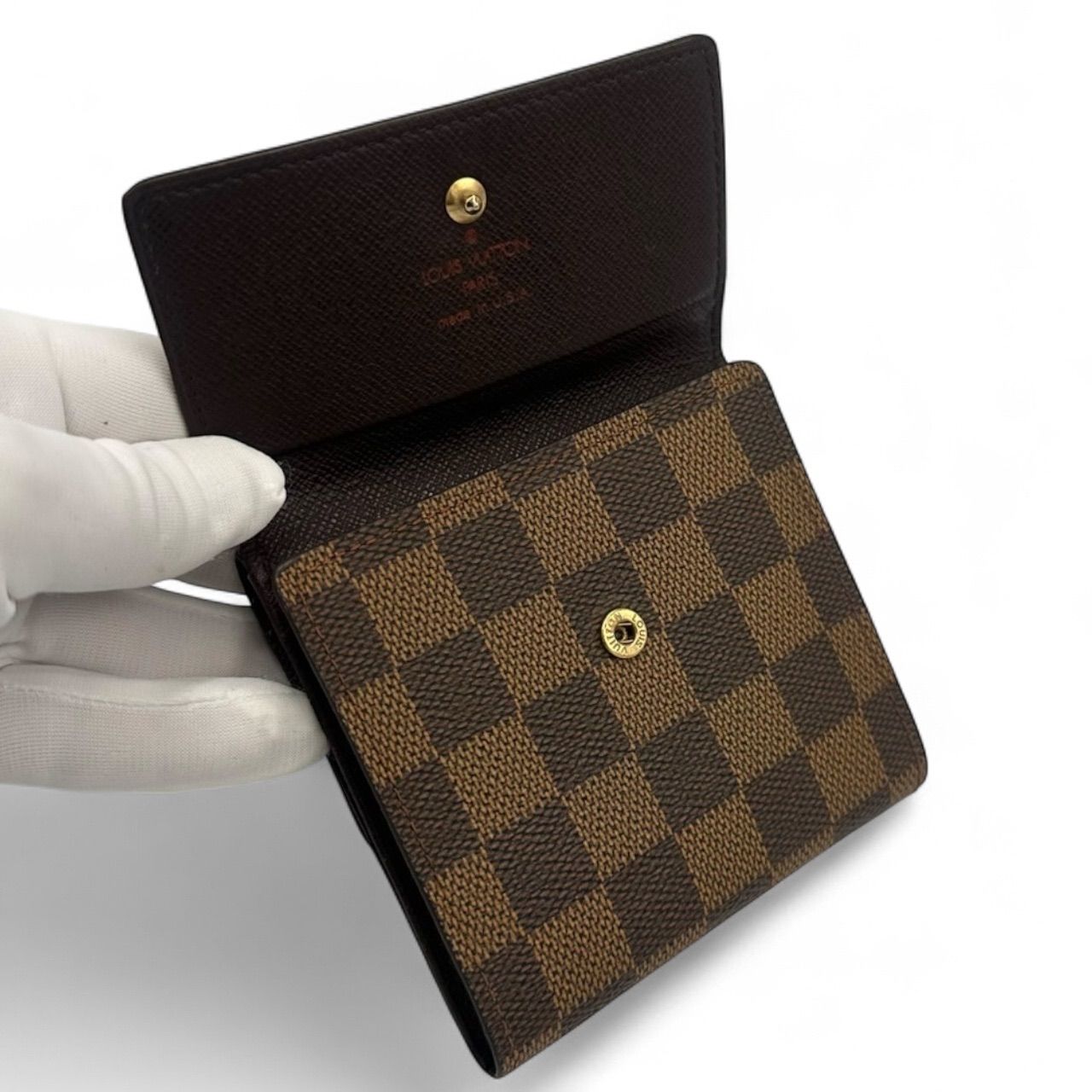 極美品✨ルイヴィトン 折り財布 ダミエ エベヌ ポルトフォイユ
