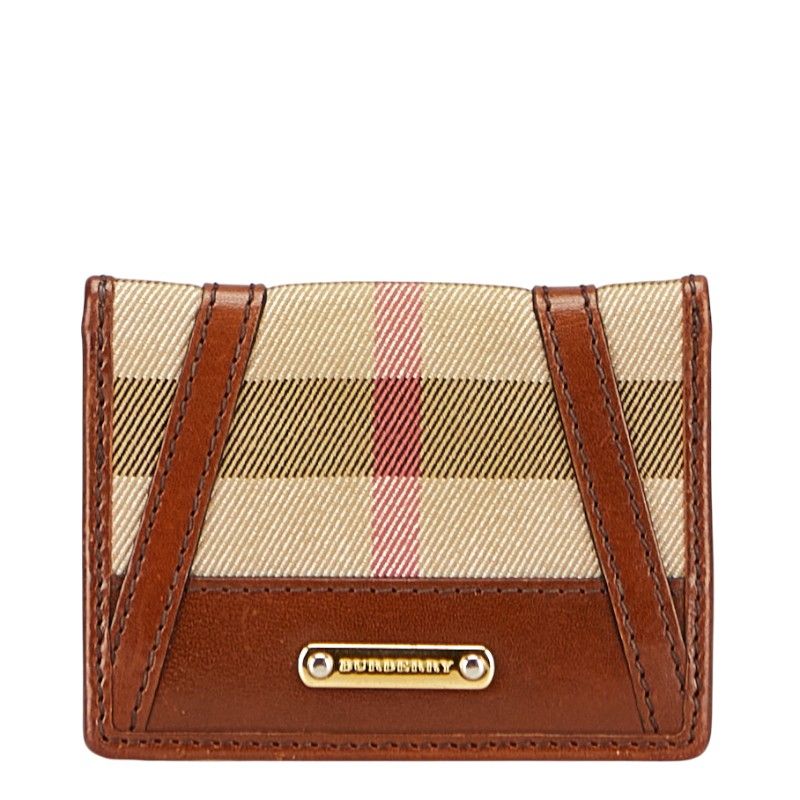 バーバリー ノバチェック パスケース カードケース ベージュ マルチカラー キャンバス レザー レディース BURBERRY 1-0231775