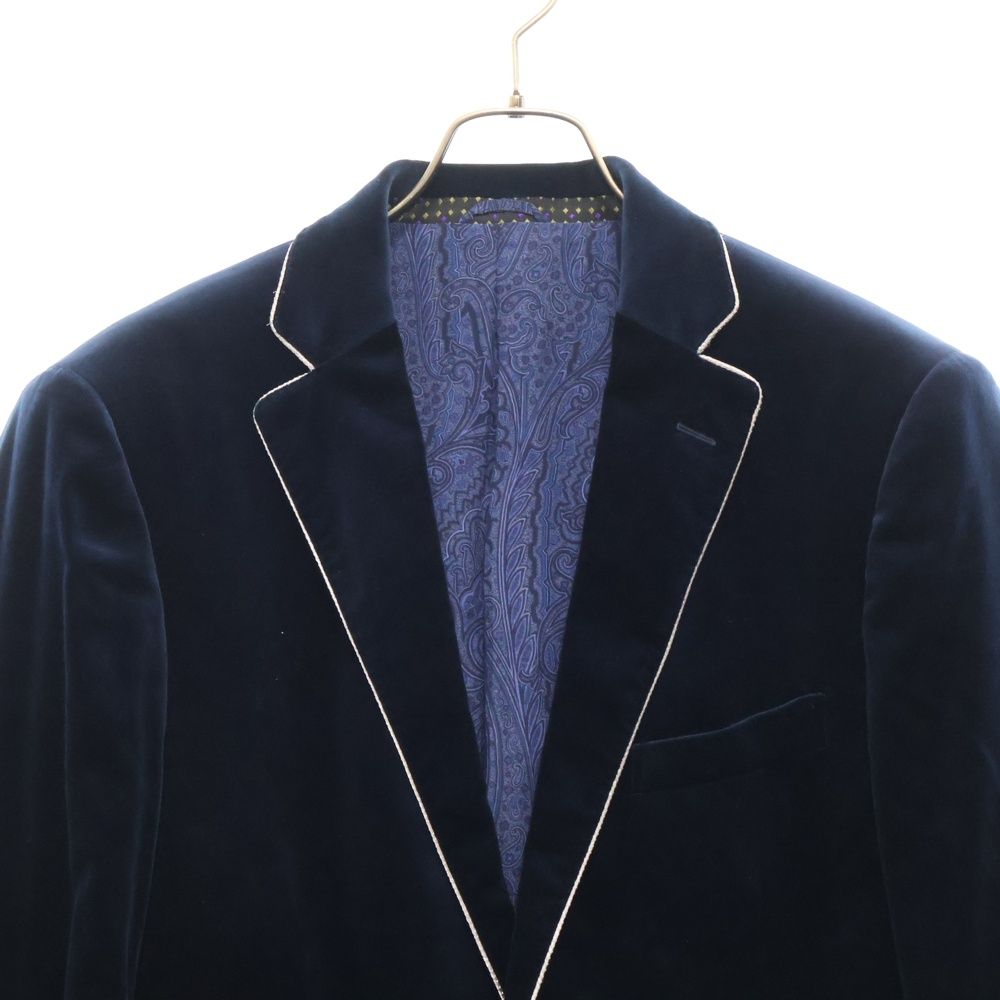 ETRO 青と黒のデザインジャケット 新品未使用♡ ETRO エトロ テーラードジャケット ベロアPRADA メンズ キーホルダー