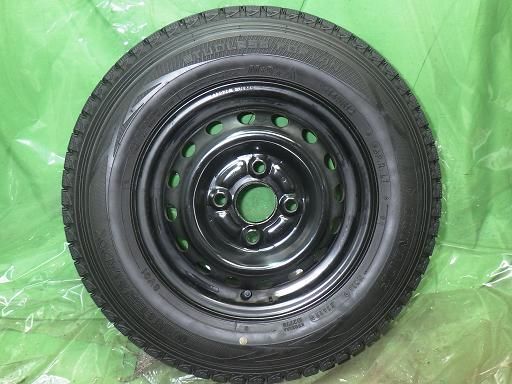 DUNLOP スタッドレス 22年製 バリ山 12インチ スチールホイール ダンロップ ウインターマックスSV01