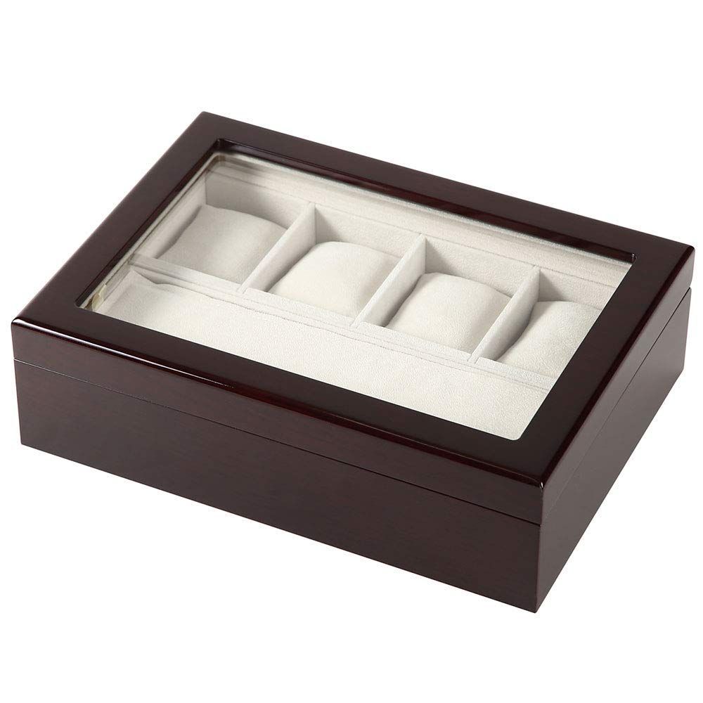 在庫 IG-ZERO グレース 67-5 W 茶木目柄 窓付き 革ベルト 6本収納 平置き 木製 2本 ケース ウォッチボックス プレゼント 腕時計収納 ギフト IGIMI イギミ