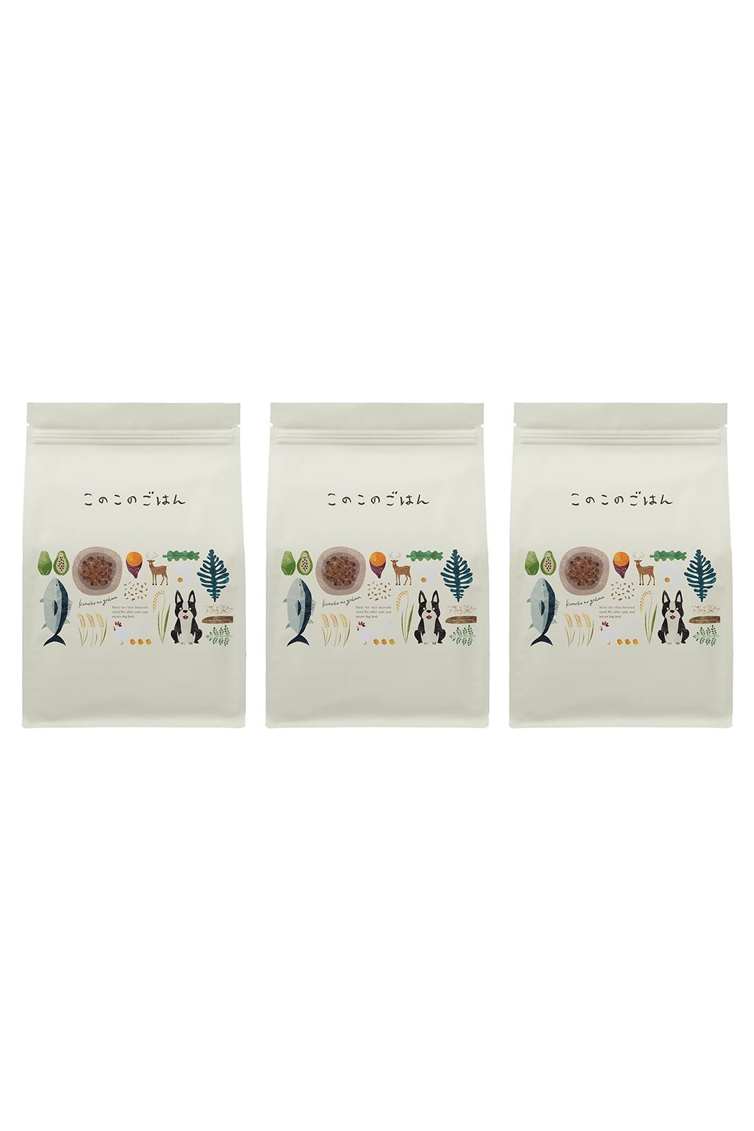 コノコトトモニ このこのごはん ドッグフード 犬の餌 全犬種 全年齢対応 国産 無添加 厳選自然素材 ペットフード ドライ ドックフード 小型 中型 大型犬 子犬 シニア 小麦グルテンフリー 1kg このこの御飯 3袋