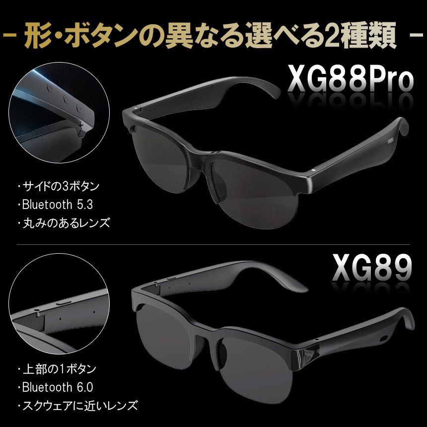 スマートグラス スピーカー内蔵 音楽 通話 対応 Type-C充電 XG88Pro