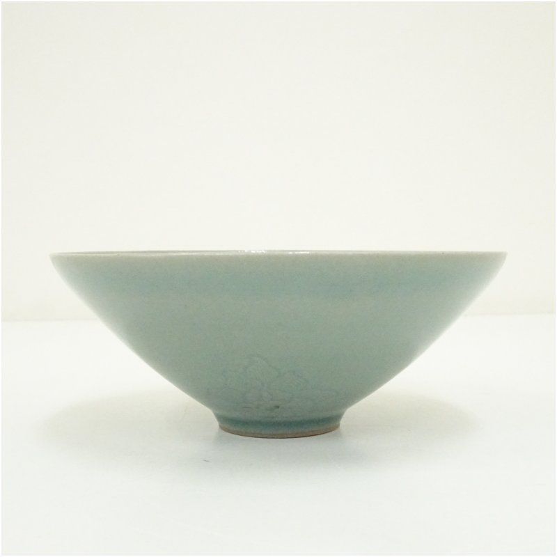 高麗青磁茶器  茶道 沙音窯 松月 金鐘浩造 高麗青磁茶碗（共箱） 茶道 抹茶 おしゃれ