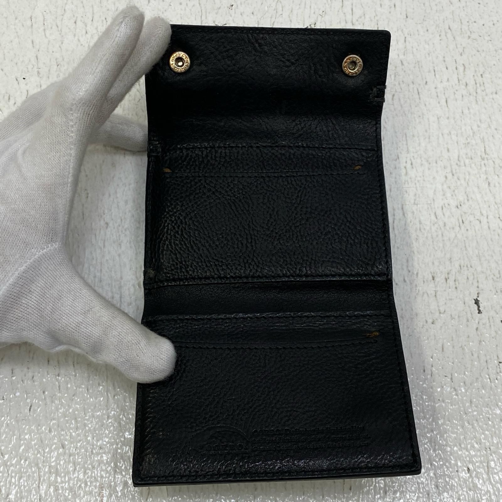 加古川店】 中古 CORBO | コルボ 三つ折り財布 ブラック 【124  