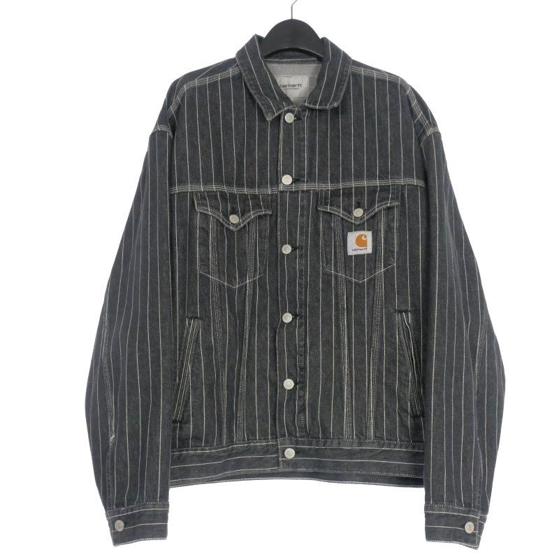 カーハート carhartt WIP ORLEAN JACKET ストライプ デニムジャケット ブルゾン L ブラック 黒