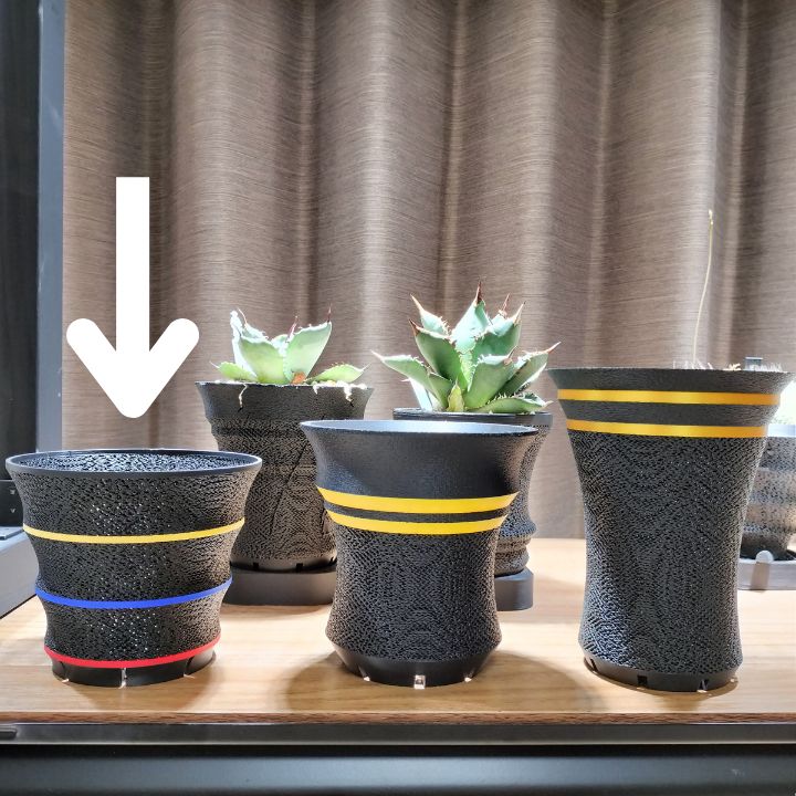 3Dプリンター鉢 スリット鉢 アガベ 多肉植物 塊根植物 屋内向け 3Dプリンター鉢 スリット鉢 アガベ 多肉植物 塊根植物 屋内向け