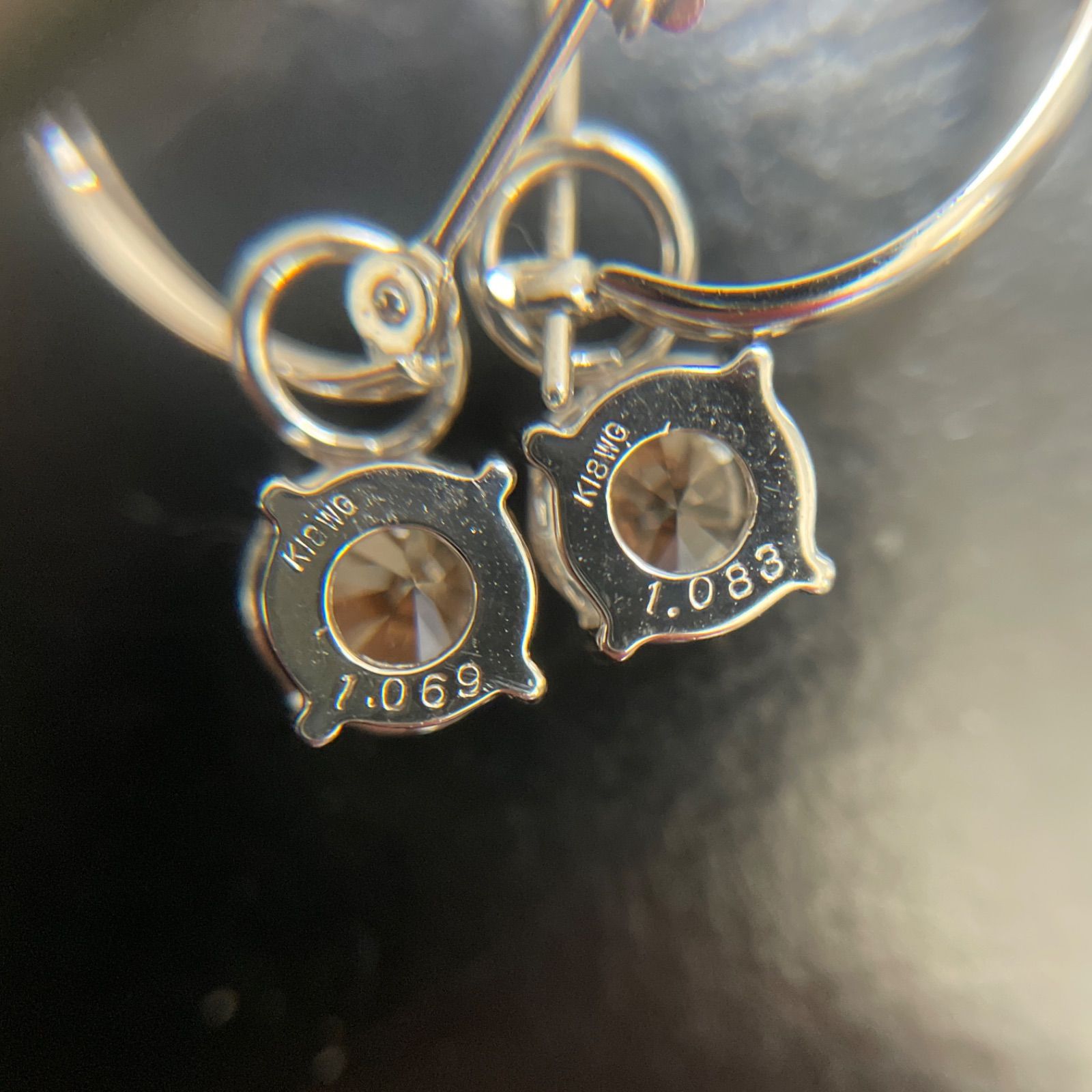 K18WG/K14WG天然ブラウンダイヤモンド2.152ctピアス 新品仕上げ済み