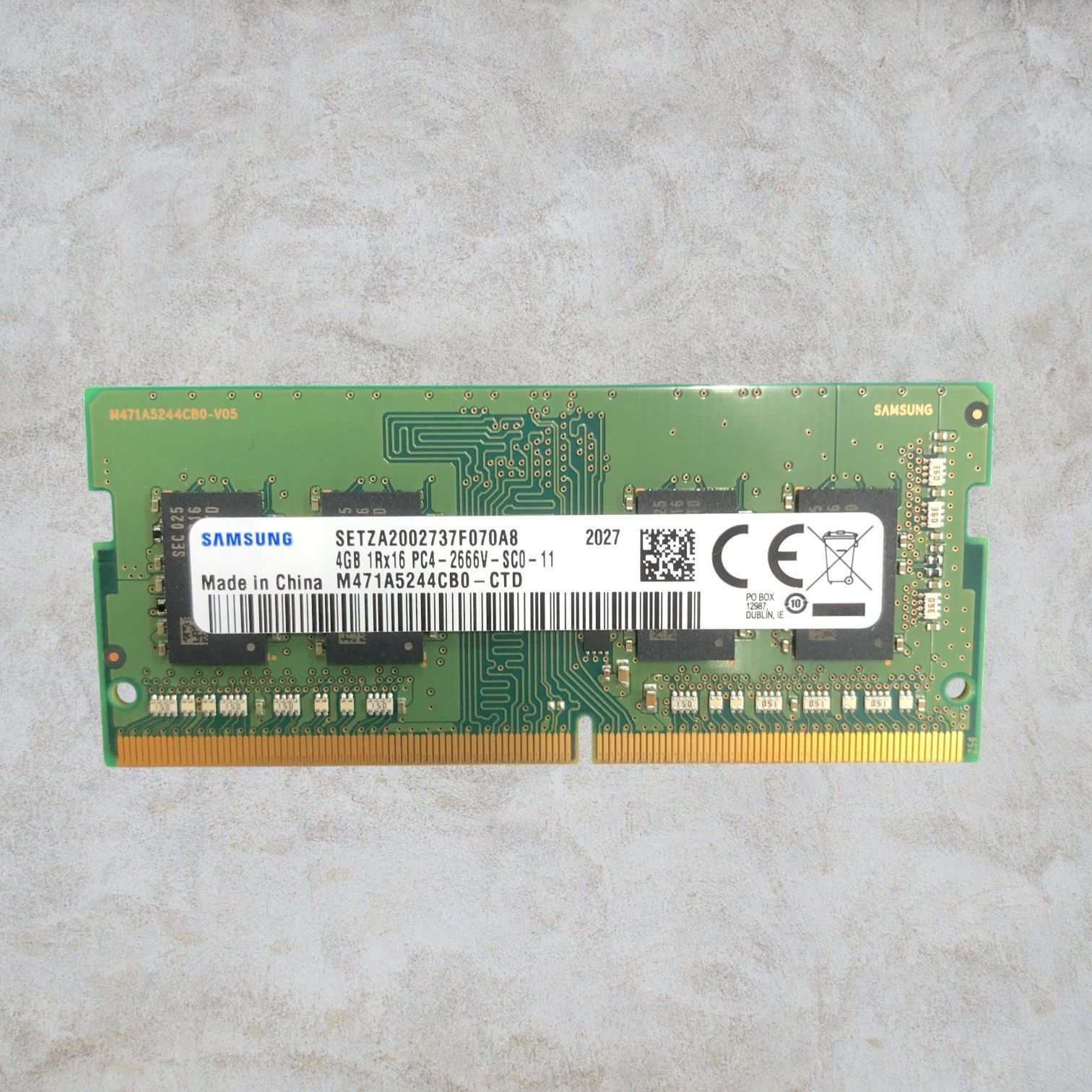 Samsung メモリ 4GB 1Rx16 PC4-2666V-SC0-11 CPUメモリ - メルカリ