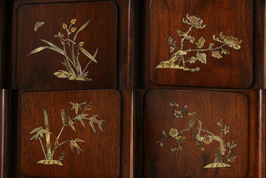 ☆事前問合せ必須☆ 飾り棚 和製ビンテージ 花梨 カリン材 螺鈿 ラデン