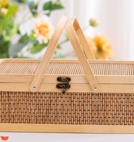 収納バスケット 提籃籠 小物入れ籠 竹編細工籠 竹細工 收納 竹工芸 竹