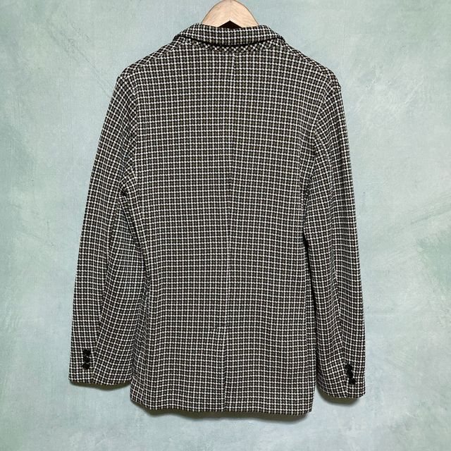 CABaN キャバン 20/SS コットンポリエステル ジャージー ストレッチ 3B テーラードジャケット size.L ブラウン チェック