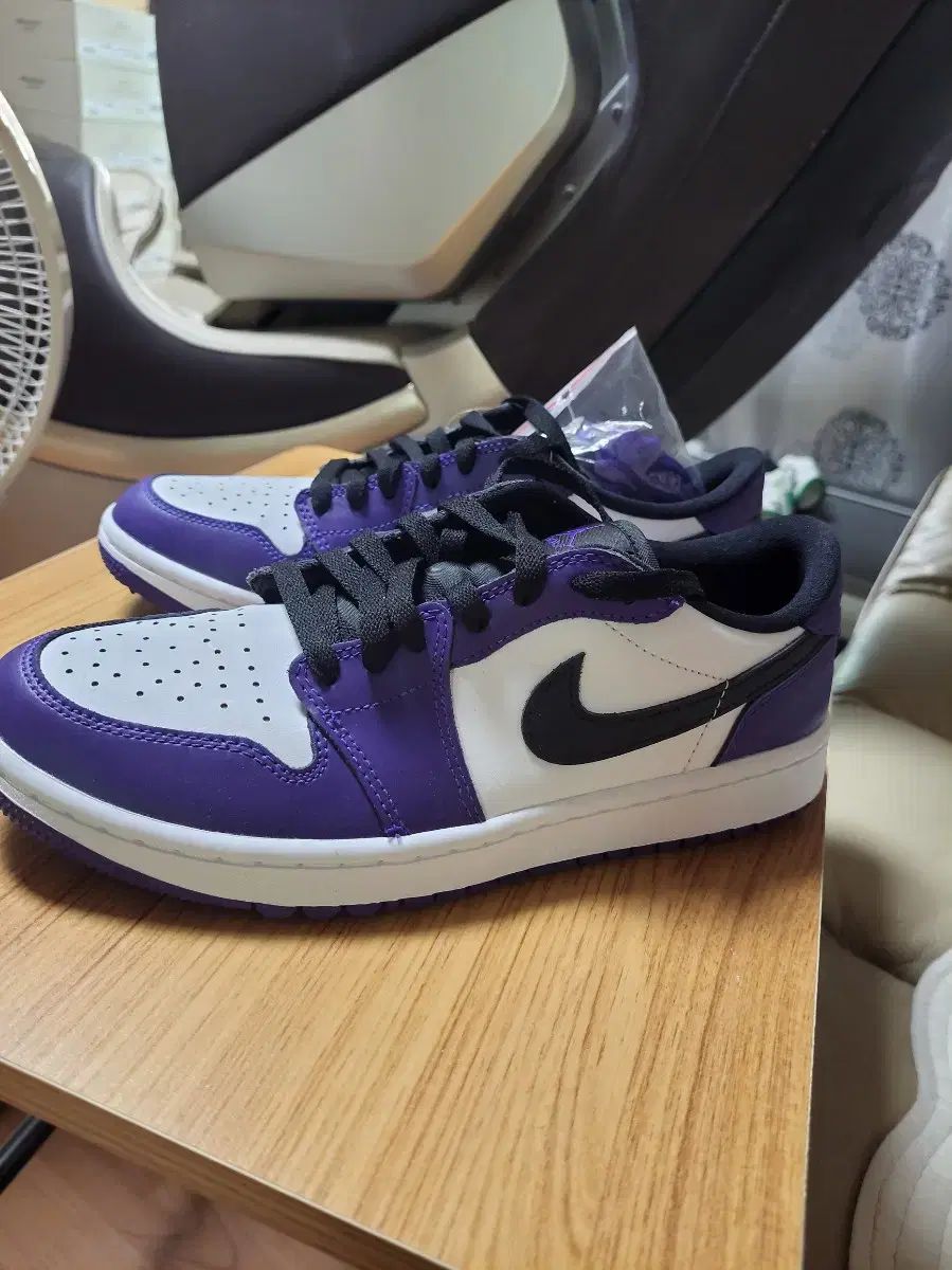 NIKE AIRJORDAN1 LOW コートパープル　27 air jordan 1 コートパープル2.0 つま黒カスタム ナイキ エア