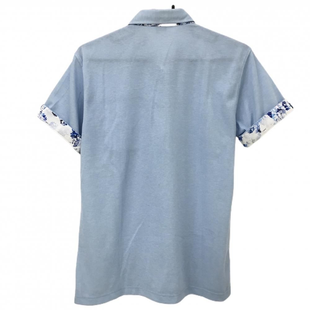 LANVIN SPORT ランバンスポール 総柄 半袖 ポロシャツ ブルー 40 LANVIN SPORT ランバンスポール 速乾生地 半袖 ポロシャツ