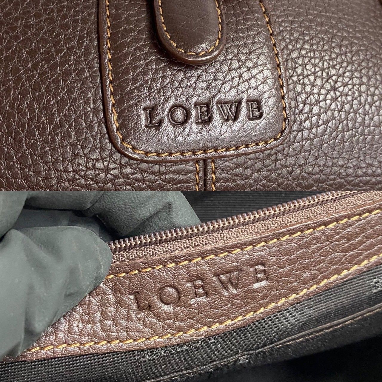 極 美品 希少品 LOEWE ロエベ センダ ロゴ 刻印 レザー 本革 