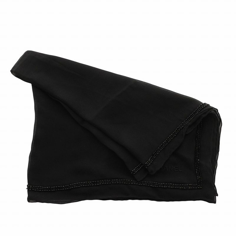 CHANEL シャネル スカーフ 100×100サイズ シースルー ボーダー