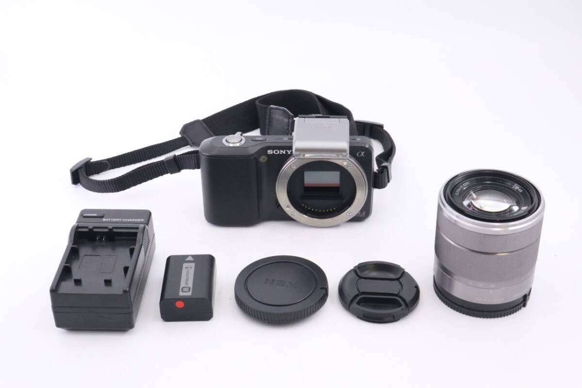 SONY α NEX-3 ブラックボディ E 18-55mm F|3.5-5.6 OSS シルバー ソニー f03738