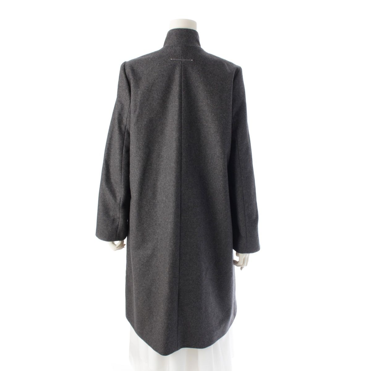 エムエムシックス ウール フロント ジップアップ コート アウター  