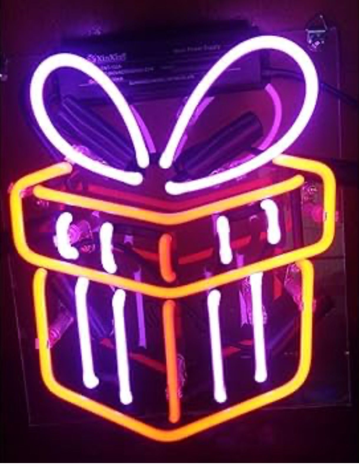 オリジナル ネオンサイン プレゼントボックス 多色ネオン インテリア 看板 オーダー
