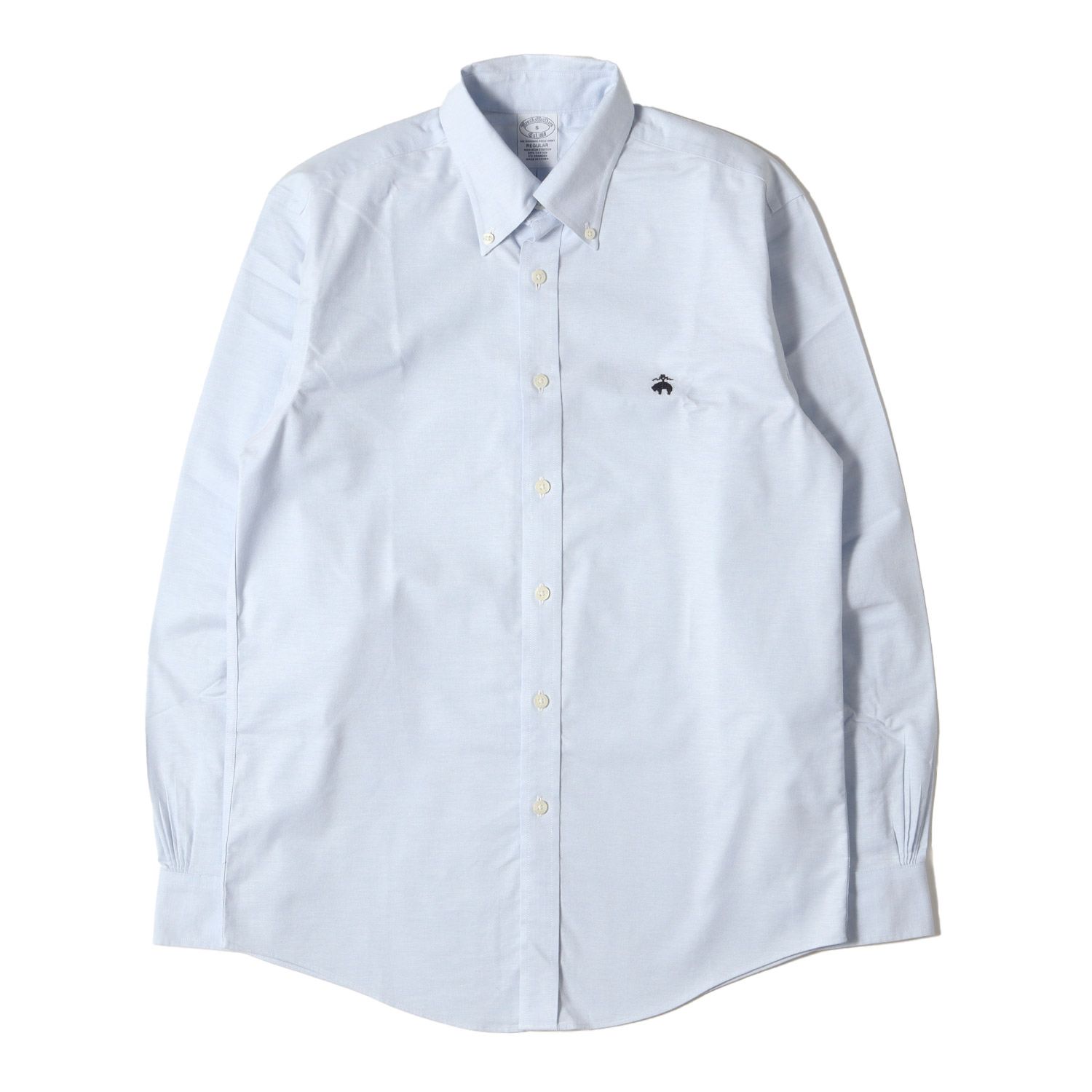 BROOKS BROTHERS ブルックスブラザーズ シャツ サイズ:S 現行モデル ノンアイロン ストレッチ オックスフォード GFロゴ スポーツシャツ ボタンダウン B.D Regular Fit ライトブルー トップス カジュア
