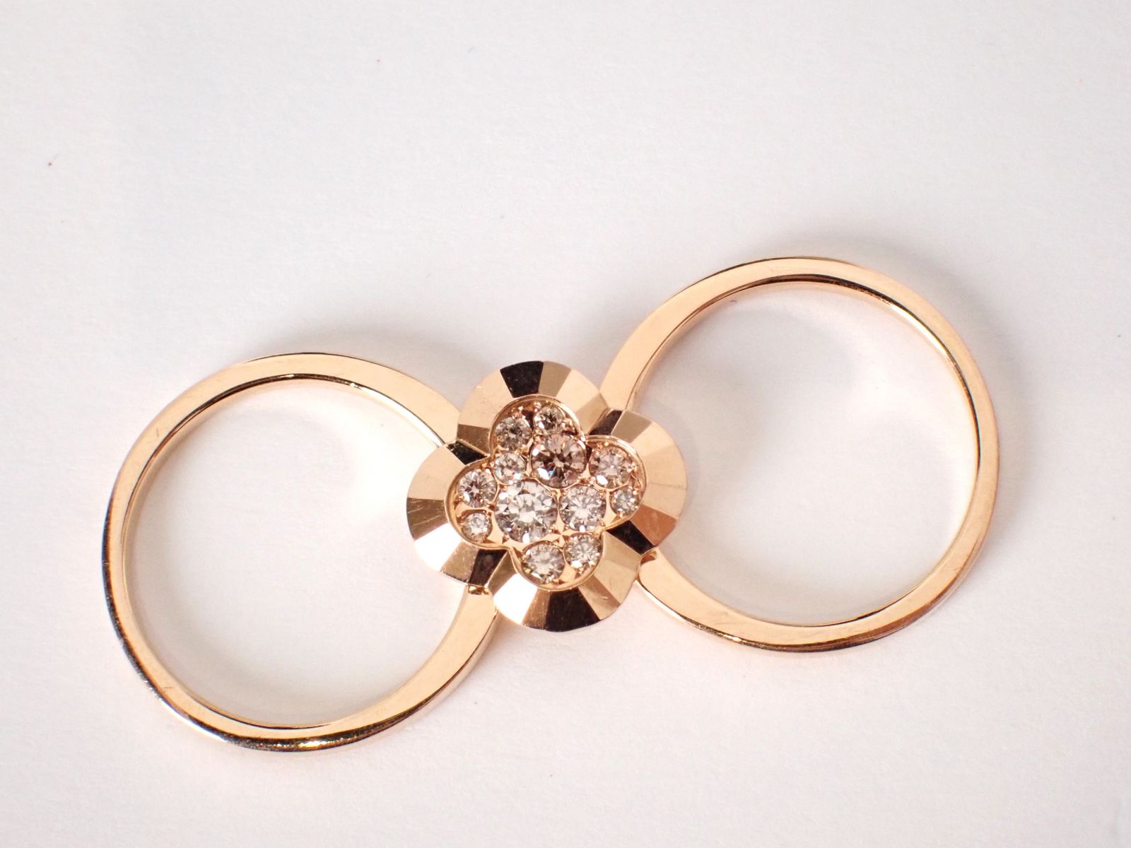 美品 KASHIKEY(カシケイ) フラワー ダイヤリング ダイヤ リング 0.4ct